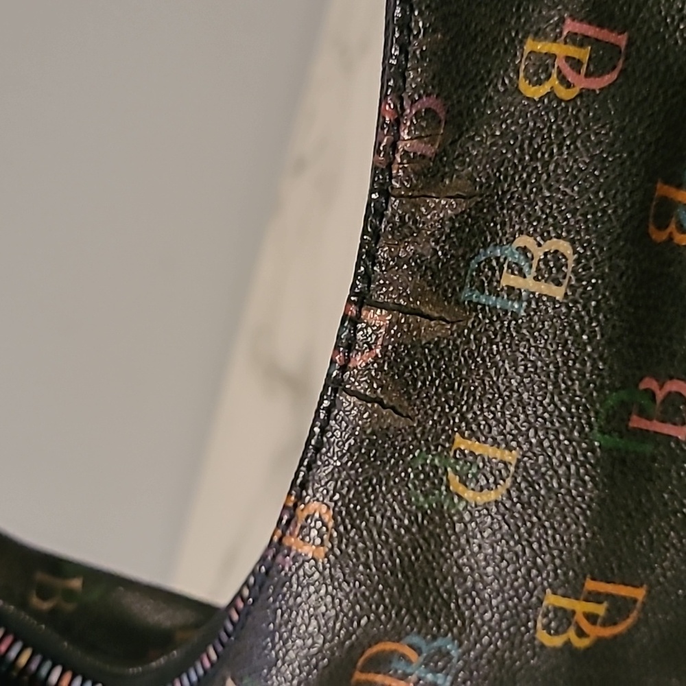 Vintage Dooney & Bourke Rainbow Monogram Logo Mini Hobo Bucket Bag Purse Y2K - Picture 16 of 16